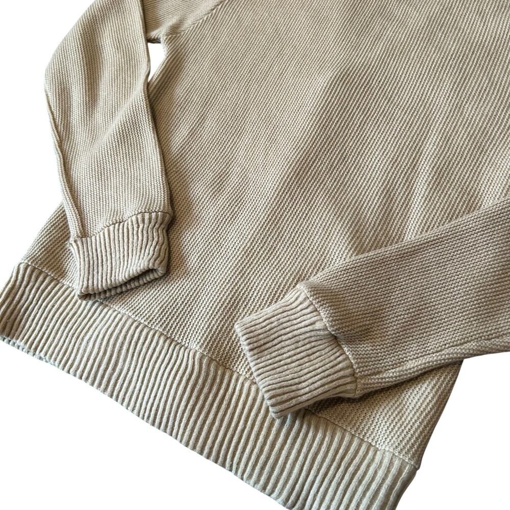 Vintage 70s Acrylic Gold Khaki Cardigan Sz Medium - Picture 11 of 13